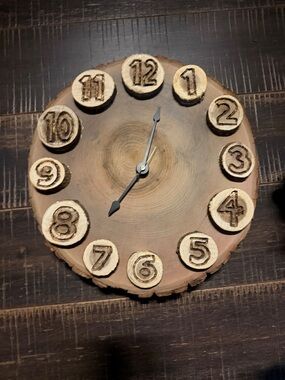 Rustic Wood Slice Wall Clock - Brown